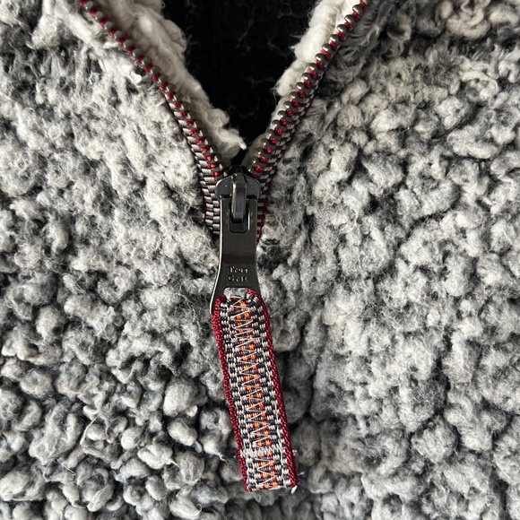 True Grit - Women Sherpa 1/4 Zip Grey Pullover - Picture 9 of 11